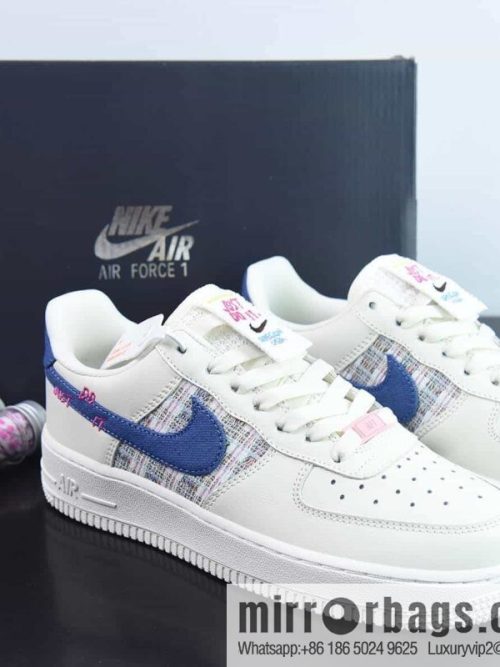 Air Force 1 Low Air Force One low-top versatile casual sports shoes, letter hook, white and blue canvas hook, item number: FJ7740 141