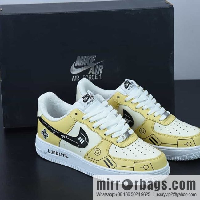 NK Air Force 1 Low PS5 video game black and white yellow, item number CW2288-113 Air Force One low-top versatile casual sports shoes