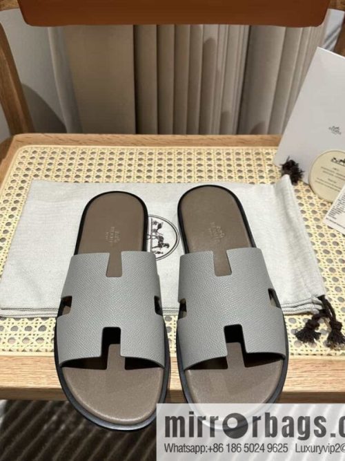 Hermes Hermès Italian imported leather classic men\'s slippers