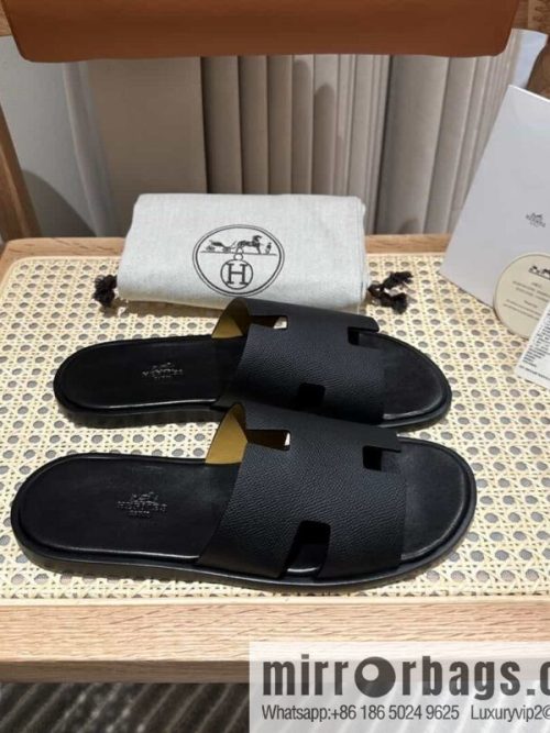 Hermes Hermès Italian imported leather classic men\'s slippers