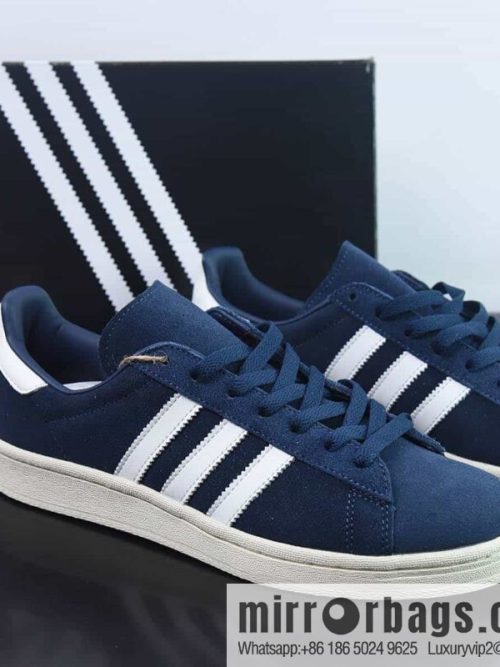 AD Originals Campus 80S Academy Series Classic Vintage Low Top Versatile Casual Sports Board Shoes, Navy Blue, Item Number: GX9405