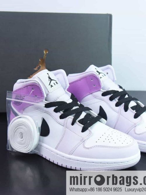 NK Air Jordan 1 Mid GS AJ1 Joe 1 gradual change grape purple, medium top basketball shoes, item number: DQ8423-501