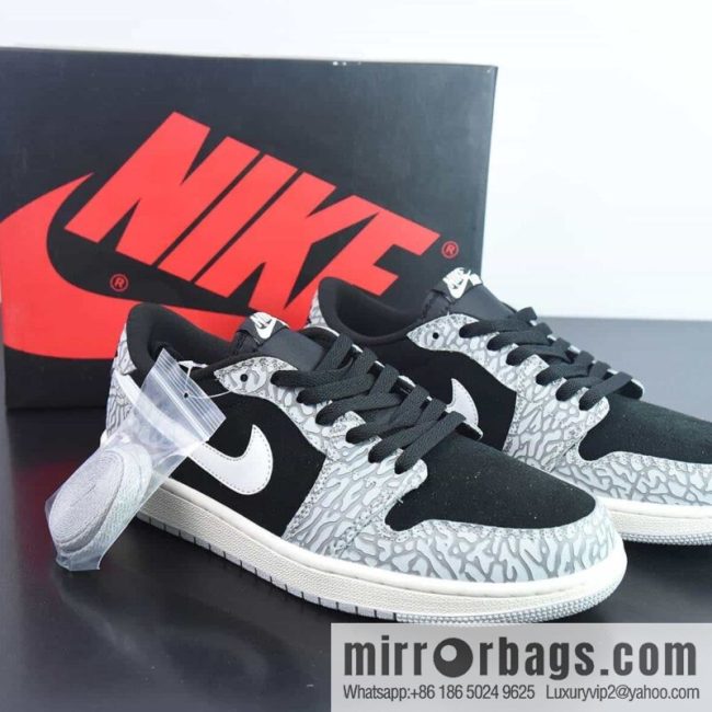 NK Air Jordan 1 Low OG \"Black Cement\" AJ1 Joe 1 black cement, low-top cultural leisure board shoes, item number: CZ0790-001