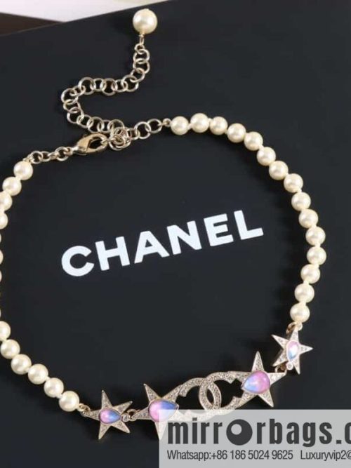 New ☑️ CHANEL Chanel Double C Pentagram ⭐ Star Pearl Necklace