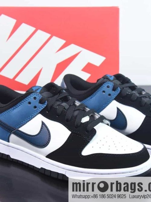 Nike SB Dunk Low \"Industrial Blue\" black and white blue low-top sneakers Official item number: FD6923 100
