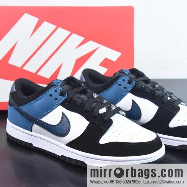 Nike SB Dunk Low \"Industrial Blue\" black and white blue low-top sneakers Official item number: FD6923 100