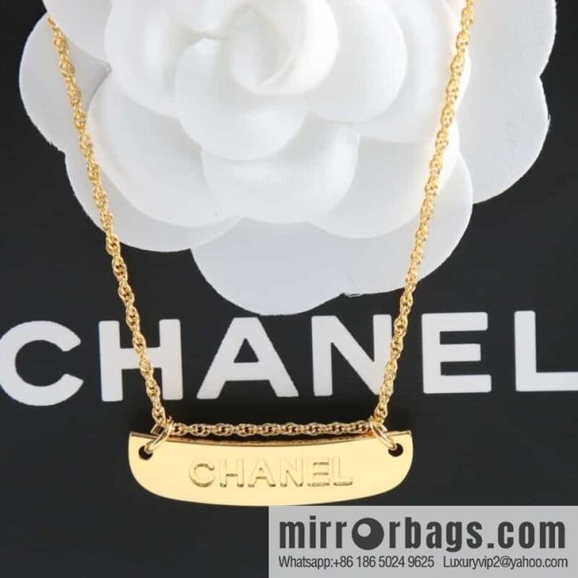 New ☑️ Chanel medieval series gold bar letter necklace