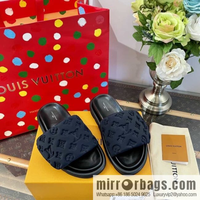 LV/Louis Vuitton 1v donkey brand | velcro platform slippers - Image 3