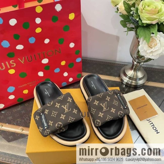 LV/Louis Vuitton 1v donkey brand | velcro platform slippers - Image 2