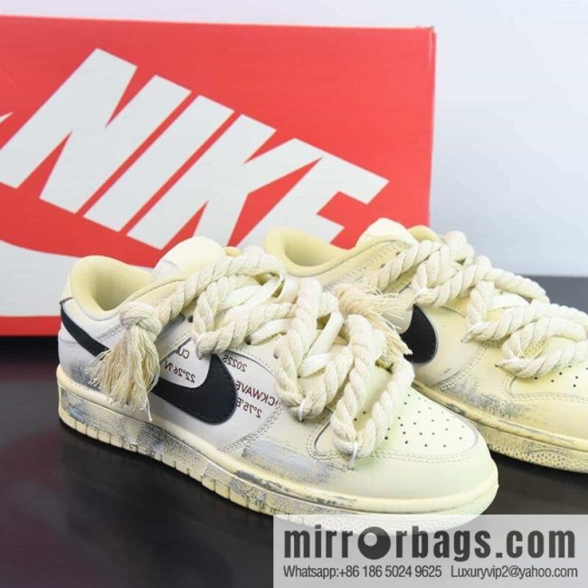 Nike Dunk Low \"WhiteSail\'heatwave manufacturing, oxidized old hemp rope straps dipped desert low-top board shoes DD1503-121