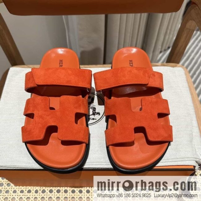 Hermes Hermès imported Italian European original A ➕ leather outsole women\'s sandals - Image 4