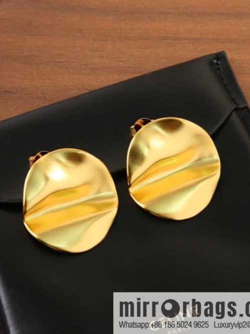 New ☑️ Celine concave convex gold stud earrings