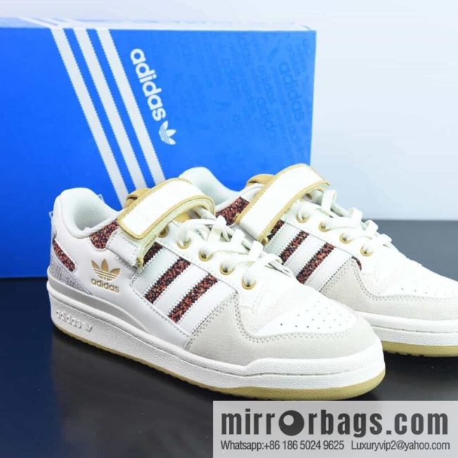 Originals Forum 84 ADV Low Roman series velcro low-top Vintage lace-up versatile casual sports board shoes \"beige light gray red\" HQ4604