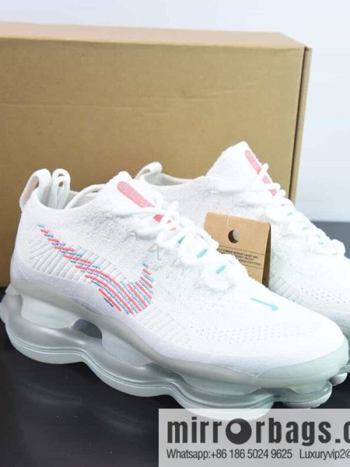 NK Air Max Scorpion Flyknit \"White Hot Punch\" Scorpio Series 2022 Super Air Cushion Series Avant-garde Height-increasing Low-top Leisure Sports Jogging Shoes Item Number: DV7402-100