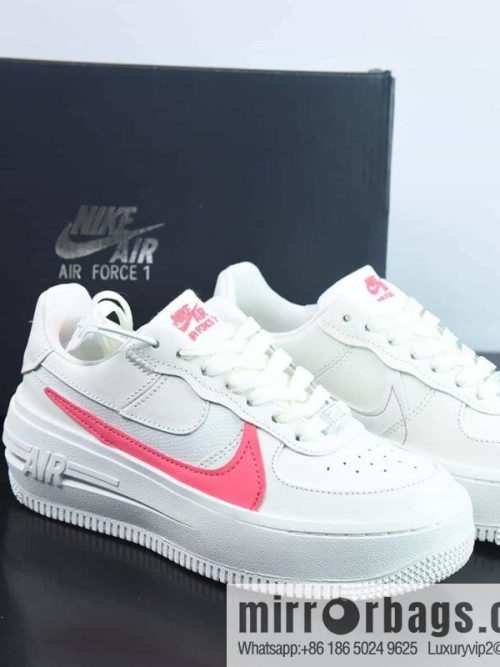 Nike Air Force 1 PLT.AF. ORM \"Triple White\" Air Force One low-top casual board shoes \"white pink\" item number: DJ9946-105