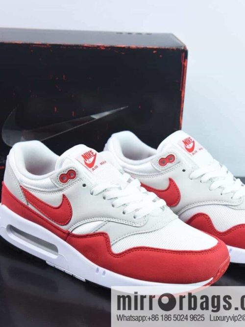 Nike Air Max 1 2022 replica Vintage casual running shoes, white and red, item number: DQ3989 100