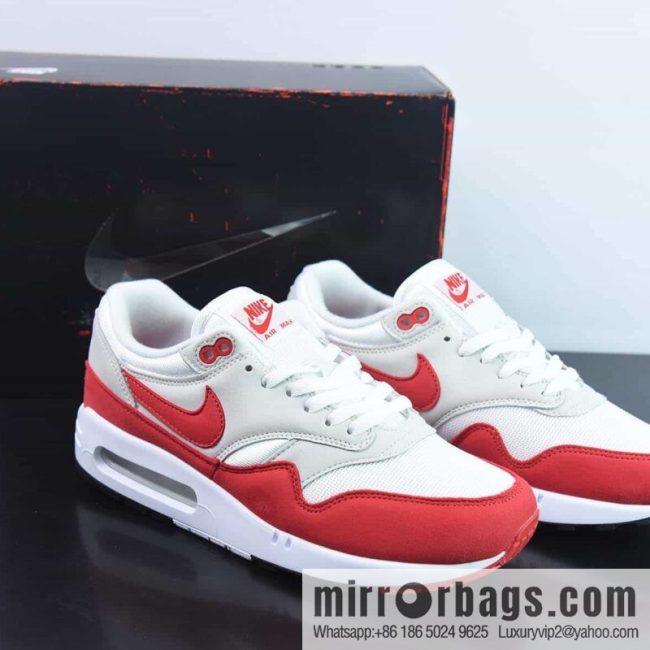 Nike Air Max 1 2022 replica Vintage casual running shoes, white and red, item number: DQ3989 100