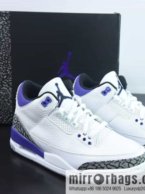 Air Jordan AJ3 Retro White Purple Sneakers Part Number: CT8532-105
