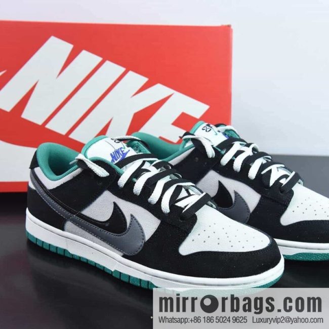 NK SB Dunk Low \"85\" black and gray double hook, strap black and green SB low-top sports and leisure board shoes, item number: DO9457-133