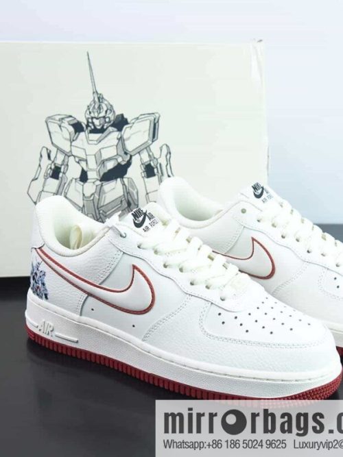 Nike Air Force 1 07 LV8 🥰 GUNDAM \"Air Force One Classic Versatile Casual Sports Board Shoes\" Beige Red Gundam \"KK1256-658
