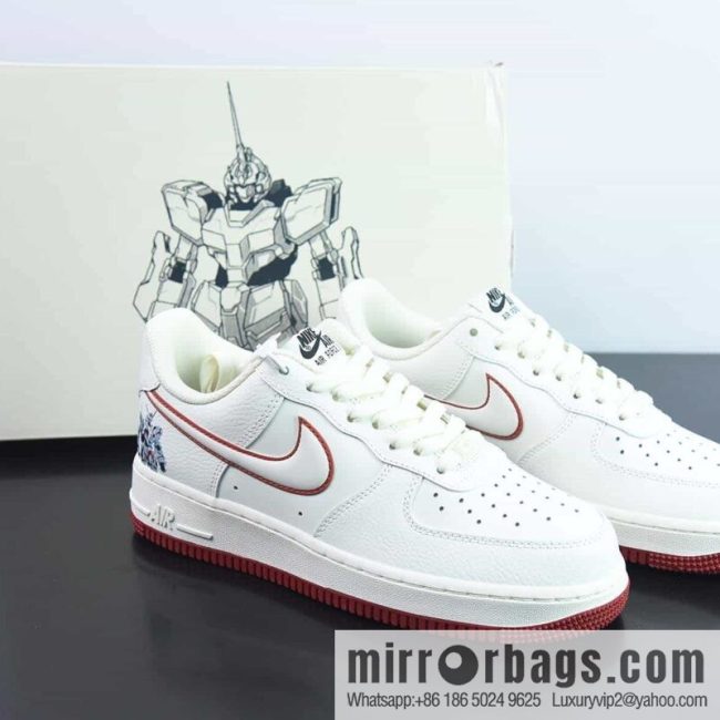 Nike Air Force 1 07 LV8 🥰 GUNDAM \"Air Force One Classic Versatile Casual Sports Board Shoes\" Beige Red Gundam \"KK1256-658