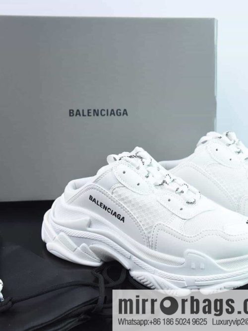 Balenciaga BALENCIAGA] Track Mule Clear Sole Sneakers Vintage Wild Running Daddy Baotou Dew Heel Half-drag Versatile Jogging Shoes \"White Half-drag\" 653814