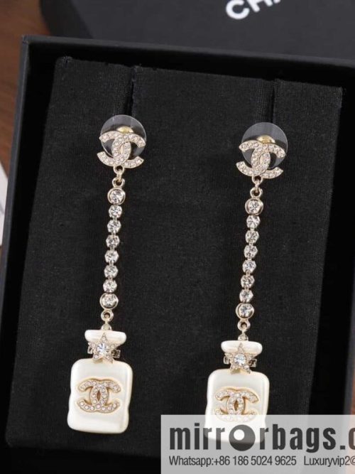 New ☑️ CHANEL CHANEL c2 double c perfume bottle stud earrings