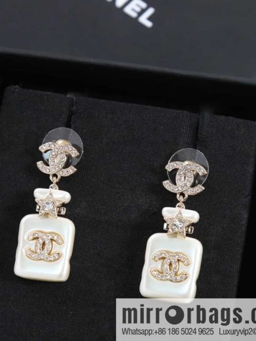 New ☑️ CHANEL CHANEL c2 double c perfume bottle stud earrings