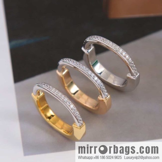 Tiffany Lock Half Diamond Lock Ring