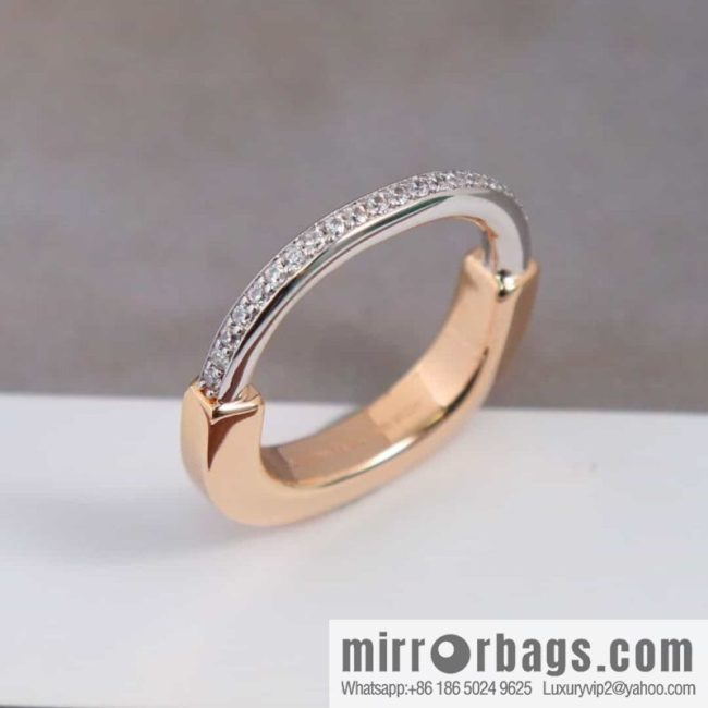 Tiffany Lock Half Diamond Lock Ring - Image 2