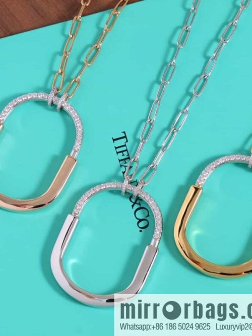 Tiffany Lock Half Diamond Lock Head Necklace