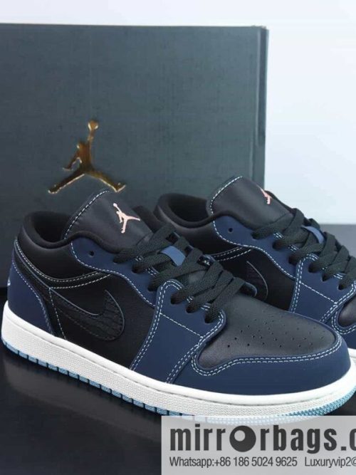 Air Jordan 1 Low AJ1 Joe 1 black, blue and white, low-top cultural leisure board shoes, item number FJ5478-010