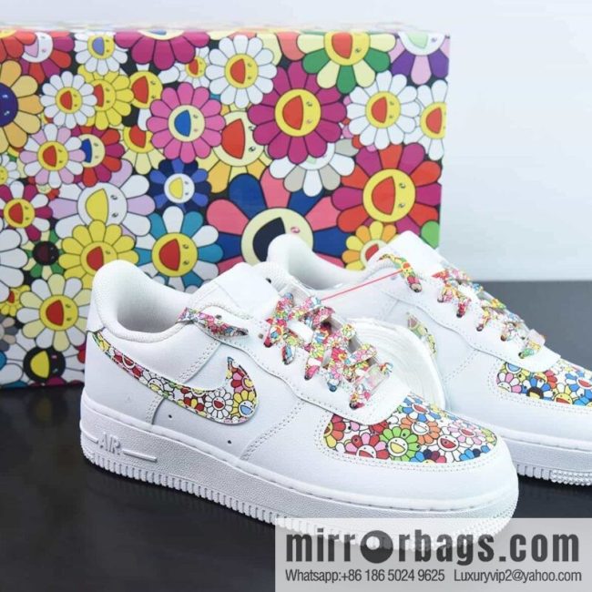 Air Force 1 \'07 Low \"White/Murakami Takashi\" Air Force One \"White Color Murakami Sunflower\" Item Number DD8959-100
