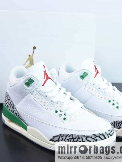 Air Jordan 3 Retro \"Lucky Green\" AJ3 series, white green, lucky grass, item number: CK9646-136