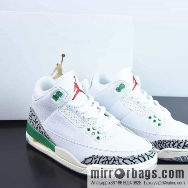 Air Jordan 3 Retro \"Lucky Green\" AJ3 series, white green, lucky grass, item number: CK9646-136