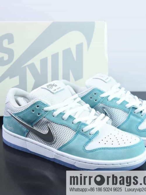 April Skateboards x Nike SB Dunk Low Frozen Rose Sneakers Ice Blue Part Number: FD2562-400