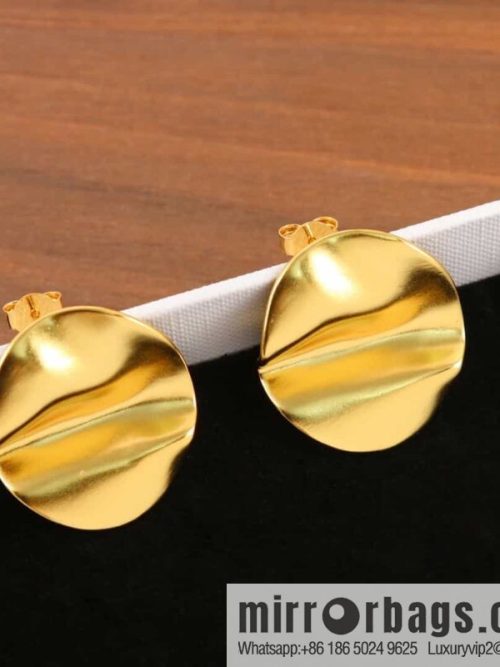 New ☑️ Celine Convex Gold Stud Earrings