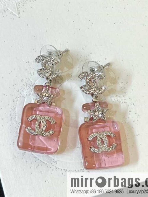 New ☑️ chanel c2 double c pink perfume bottle earrings