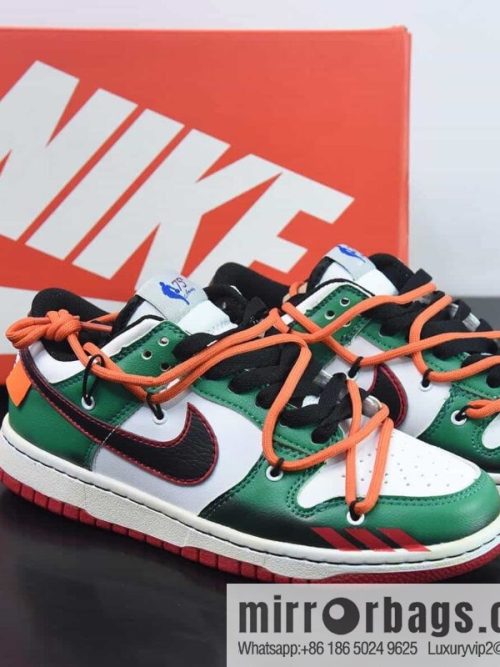 NK SB Dunk Low deconstruction drawstring low help 75th anniversary white-green graffiti printed item number: DD6288-100-54