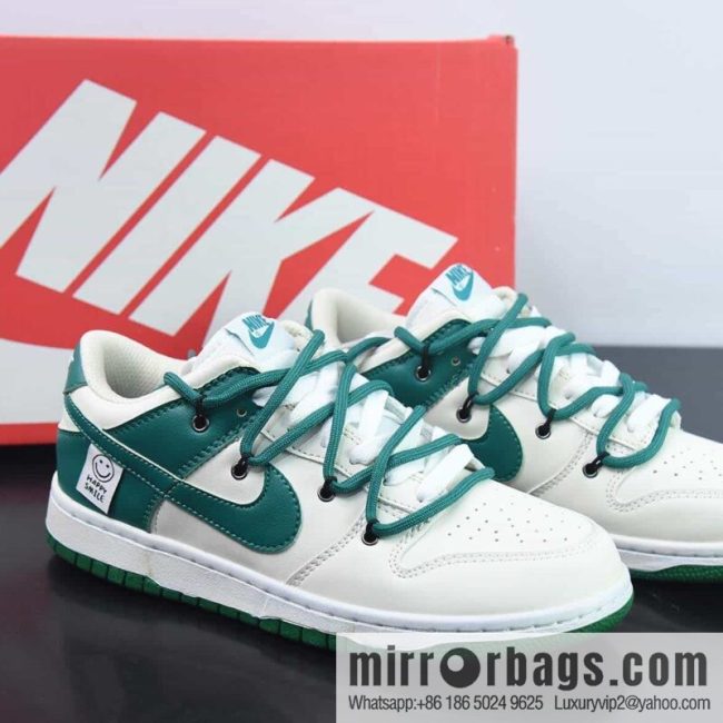 NK SB Dunk Low deconstruction drawstring low-top white and green smiley face patch printed item number: DD1503 112-32