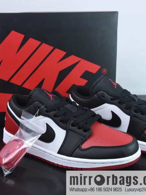 Air Jordan AJ1 Low Top, Black and Red Toes, Item Number: 553558-161