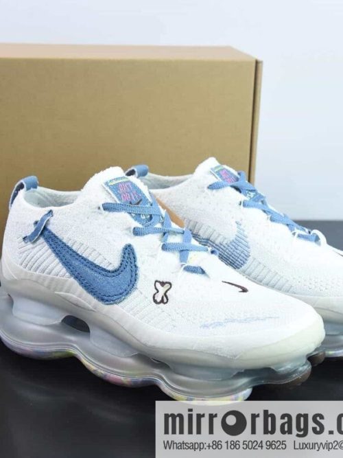 Nike Vapor Max white and blue, steam air cushion jogging shoes, item number: FJ7736-141