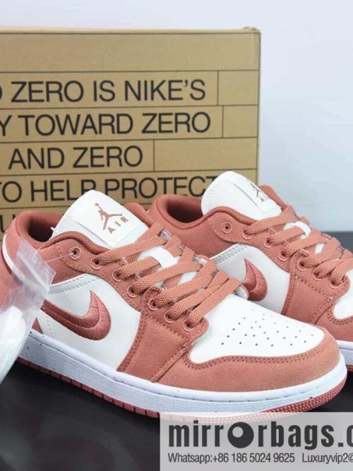 Air Jordan 1 low AJ1 Jordan 1 generation low-top basketball shoes/white powder embroidery 2023 new sale, item number: FN3722-801
