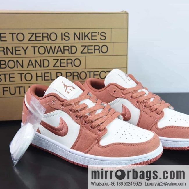 Air Jordan 1 low AJ1 Jordan 1 generation low-top basketball shoes/white powder embroidery 2023 new sale, item number: FN3722-801