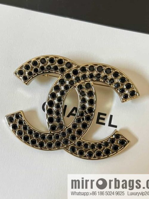 New ☑️ Chanel Double C Black Diamond Brooch