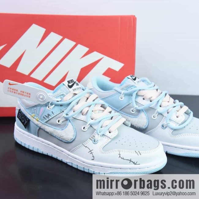 Nike Dunk Low Retro blue gray white low-top sneakers item number: FB1871 011
