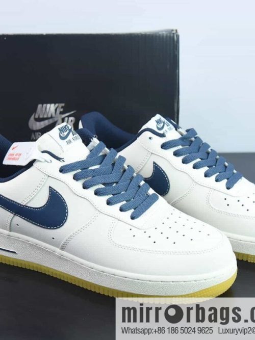 Nike Air Force 1 \'07 Low \"Milky White/Navy/Yellow\" Air Force One board shoes \"leather (fabric) beige navy blue yellow\" item number: XC2351-033