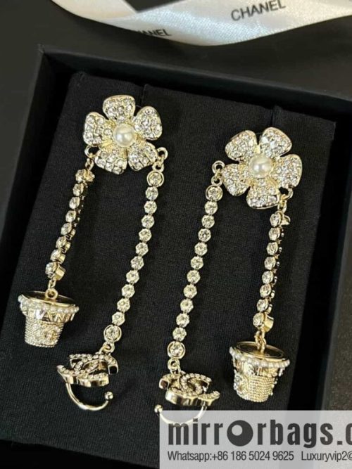 New ☑️ CHANEL CHANEL c2 double c flower pot earrings stud earrings