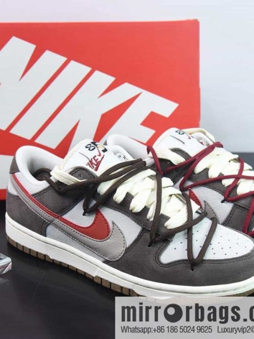 NK SB Dunk Low \"85\" gray red, double hook strap SB low-top sports and leisure board shoes, item number: DO9457-142