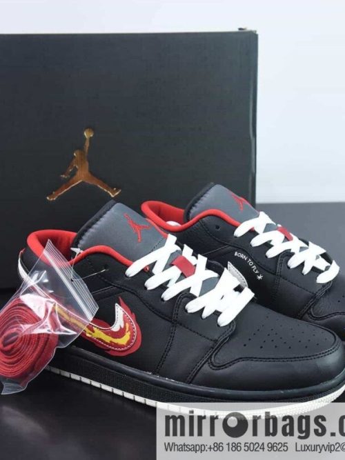 Air Jordan 1 Low \"Flaming Swoosh\" AJ1 Joe 1 Black and red flame low top sneakers Item number: FJ7073-010